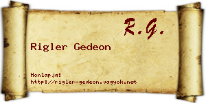 Rigler Gedeon névjegykártya